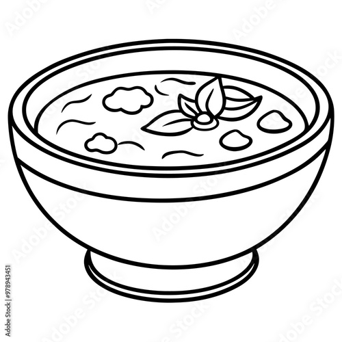 russian borscht soup outline coloring book page line art drawing