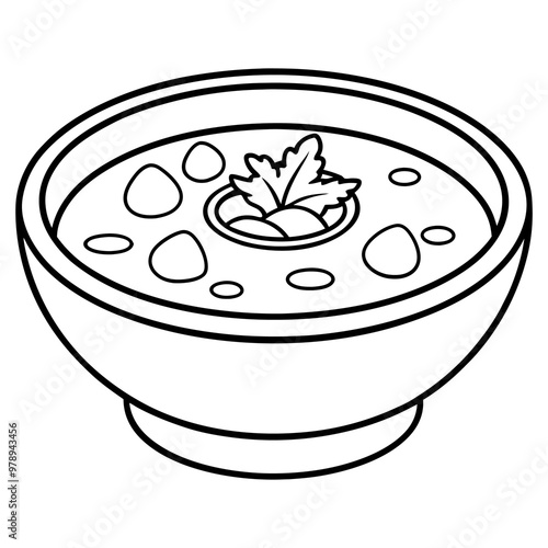 russian borscht soup outline coloring book page line art drawing