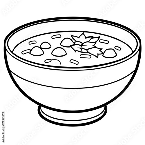 russian borscht soup outline coloring book page line art drawing