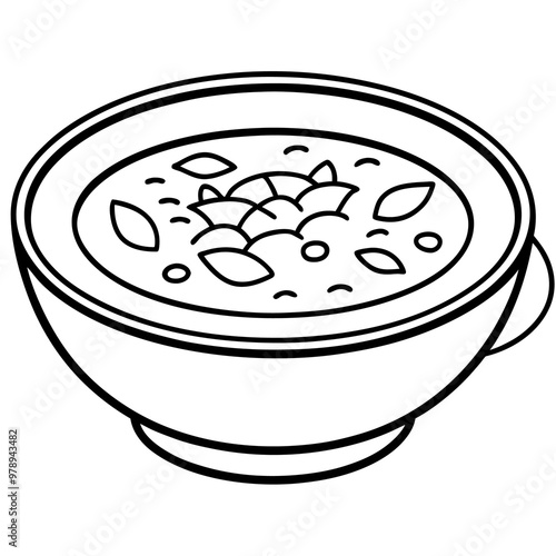 russian borscht soup outline coloring book page line art drawing