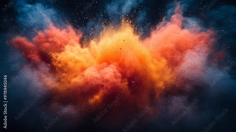 Colorful Explosion Dust Cloud Smoke Abstract Background Colorful Explosion Dust Cloud Smoke Abstract Background