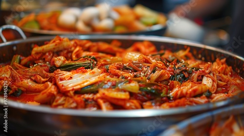 Korean making kimchi