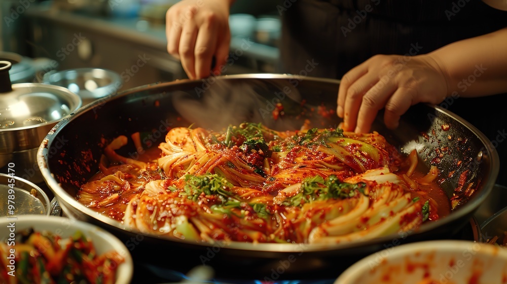 Korean making kimchi Korean making kimchi