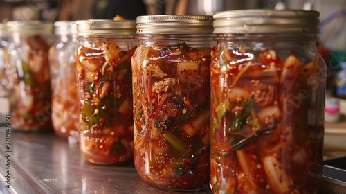 Korean making kimchi