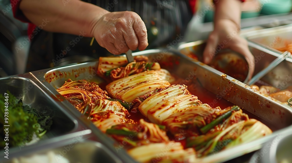 Korean making kimchi Korean making kimchi