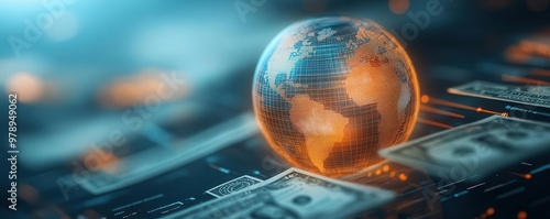 An abstract globe made of currency symbols and tax codes