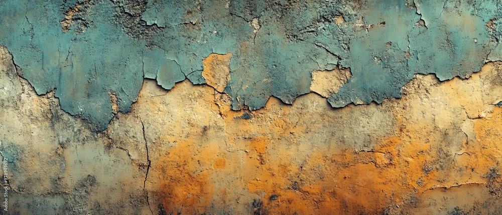 Faded concrete structure with weathered textures, smudges, and cracks in a post-apocalyptic city top view, representing resilience through time. Sci-fi tone. Triadic Color Scheme Faded concrete structure with weathered textures, smudges, and cracks in a post-apocalyptic city top view, representing resilience through time. Sci-fi tone. Triadic Color Scheme