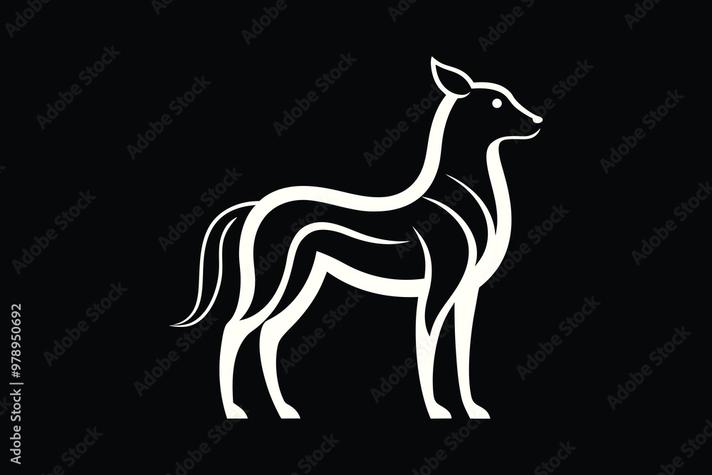Graceful Line Art Minimalist Animal Silhouette Graceful Line Art Minimalist Animal Silhouette