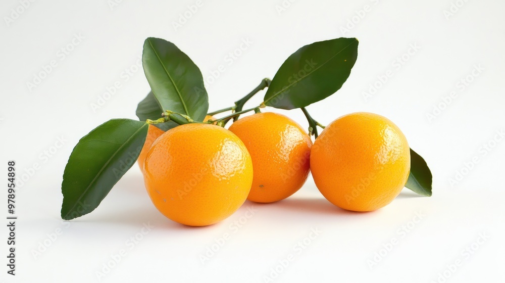 Fresh Mandarin Oranges on a White Background Fresh Mandarin Oranges on a White Background