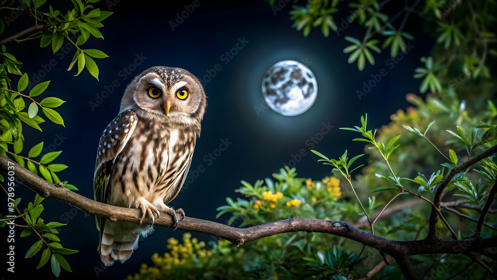 Owl perched in a tree at night , wildlife, nature, bird, nocturnal, animal, tree, branches, owl, eyes, feathers, predator Owl perched in a tree at night , wildlife, nature, bird, nocturnal, animal, tree, branches, owl, eyes, feathers, predator