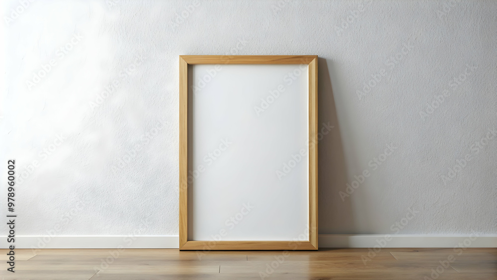 Blank framed canvas mockup hanging on a white wall , art, design, interior, decoration, modern, empty Blank framed canvas mockup hanging on a white wall , art, design, interior, decoration, modern, empty