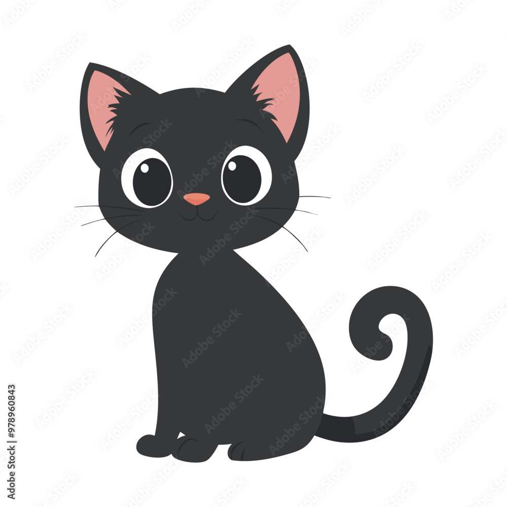Cute Black Cat Halloween Vector Design Element, Cute Halloween Cat Vector Clipart Design. Cute Black Cat Halloween Vector Design Element, Cute Halloween Cat Vector Clipart Design.