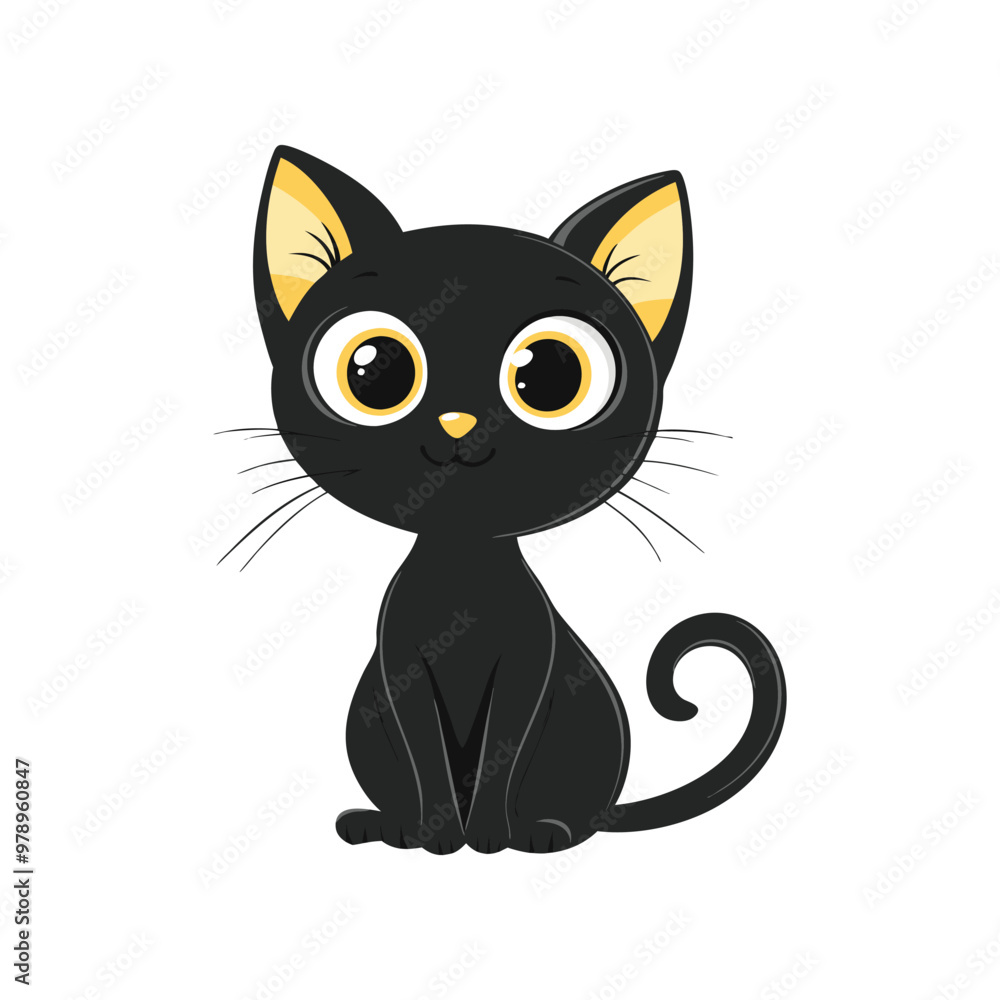 Cute Black Cat Halloween Vector Design Element, Cute Halloween Cat Vector Clipart Design. Cute Black Cat Halloween Vector Design Element, Cute Halloween Cat Vector Clipart Design.