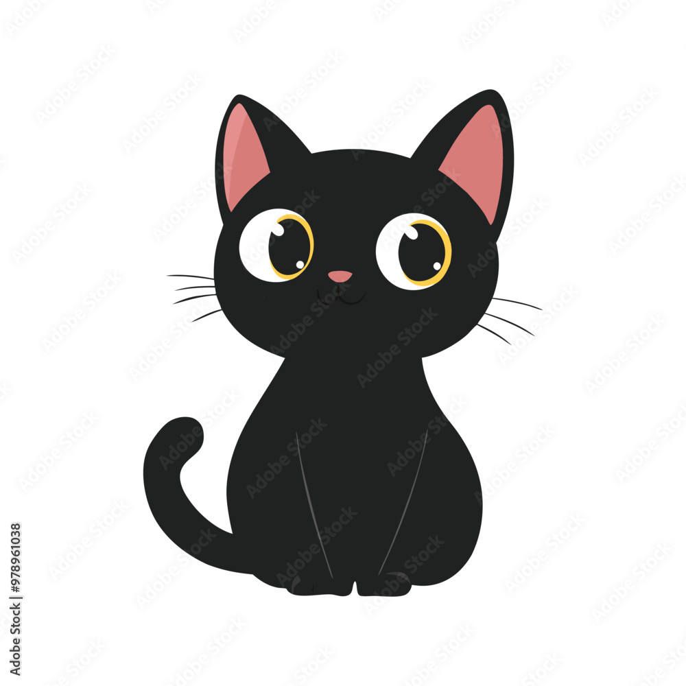 Cute Black Cat Halloween Vector Design Element, Cute Halloween Cat Vector Clipart Design. Cute Black Cat Halloween Vector Design Element, Cute Halloween Cat Vector Clipart Design.
