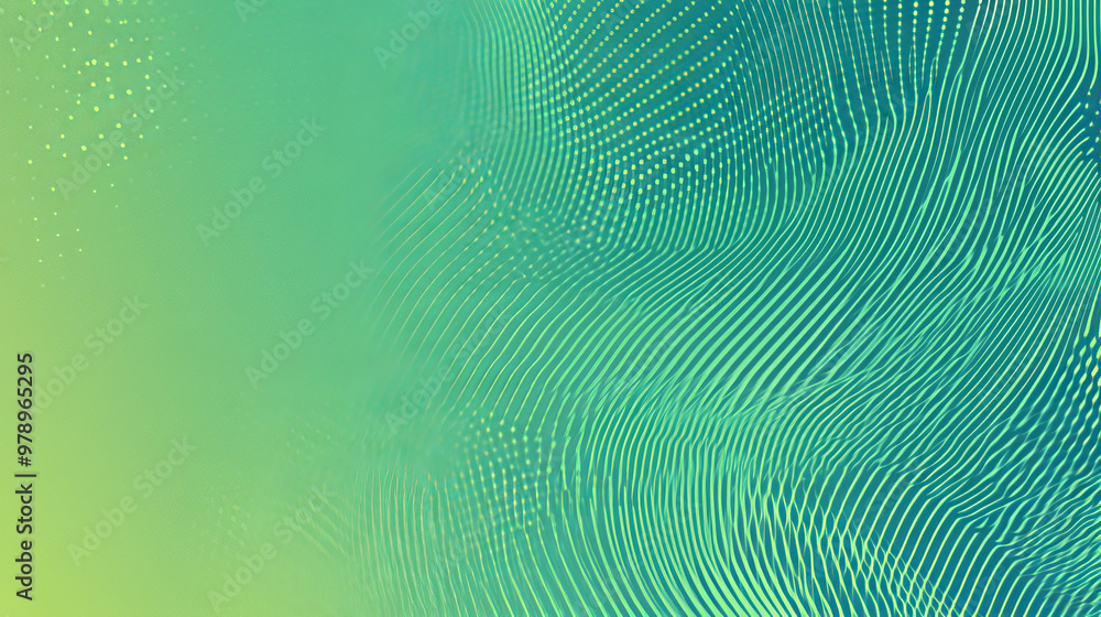 Fototapeta premium Abstract green gradient vector banner. Halftone dotted minimal contemporary long background 