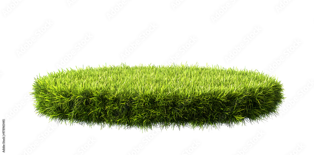 Grass podium, isolated on a white background Grass podium, isolated on a white background