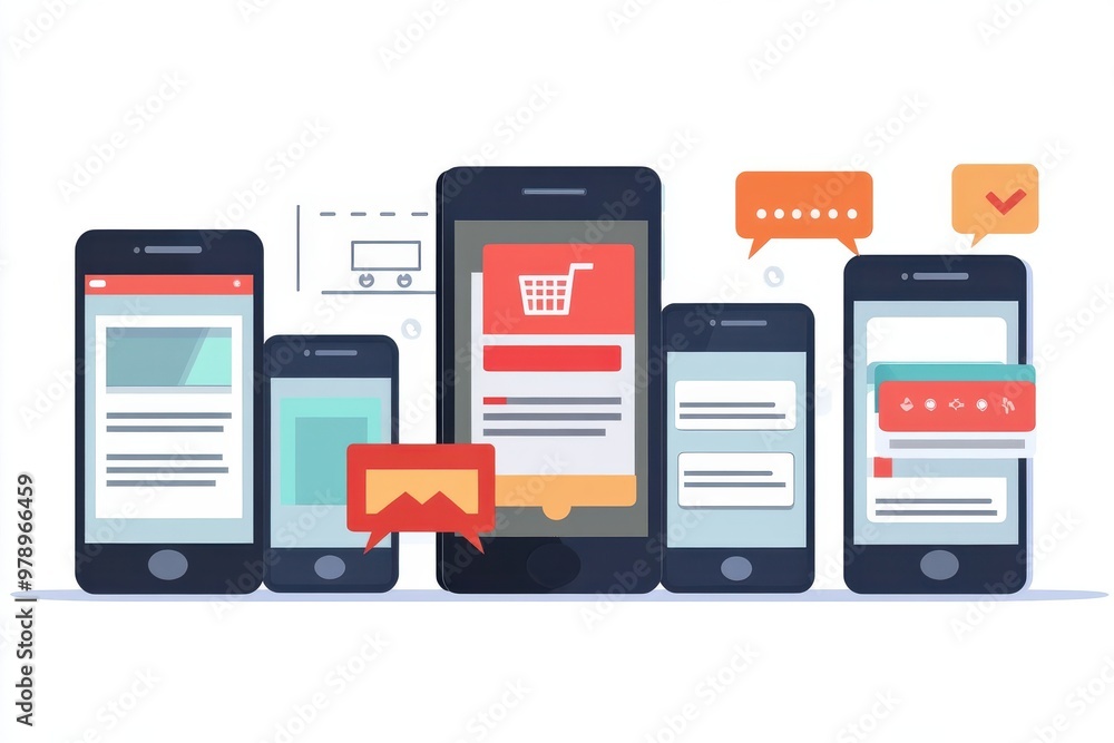 © POOM - Mobile App Design  Smartphone Interface  User Interface  UX Design  Flat Illustration