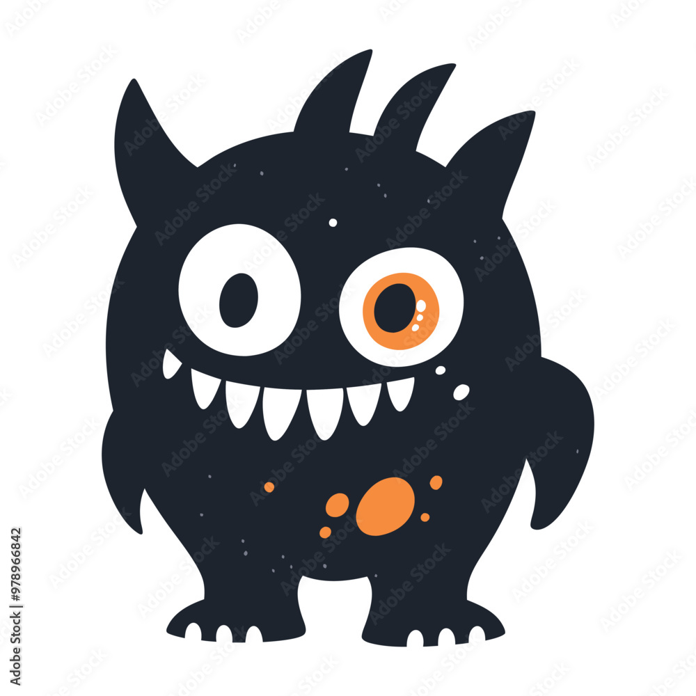 Fototapeta premium Cute Monster Vector Design, Halloween Design Element.