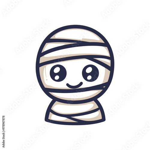 Cute Mummy, Halloween Clipart, Halloween Vector Design Element.