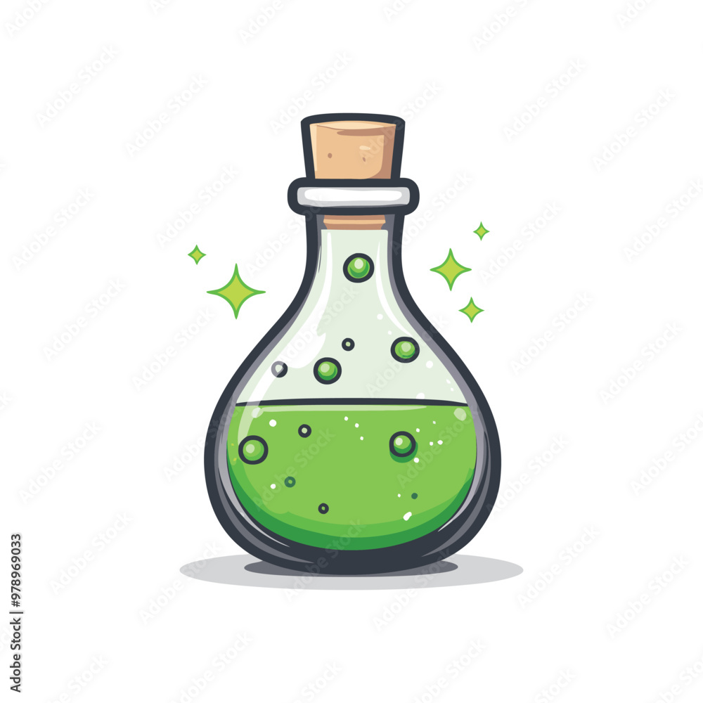 Green Poison Bottle Halloween Vector Design. Green Poison Bottle Halloween Vector Design.