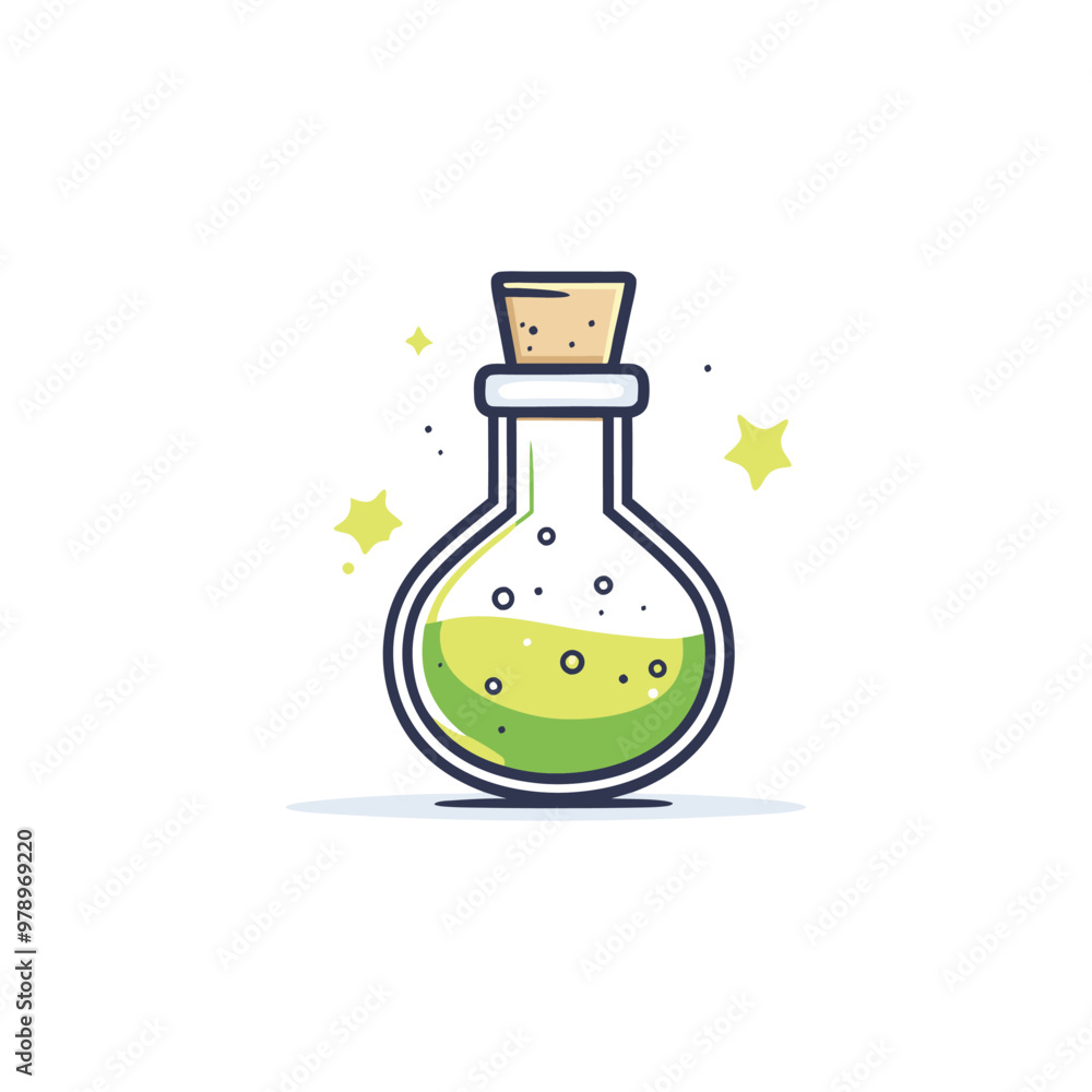 Green Poison Bottle Halloween Vector Design. Green Poison Bottle Halloween Vector Design.