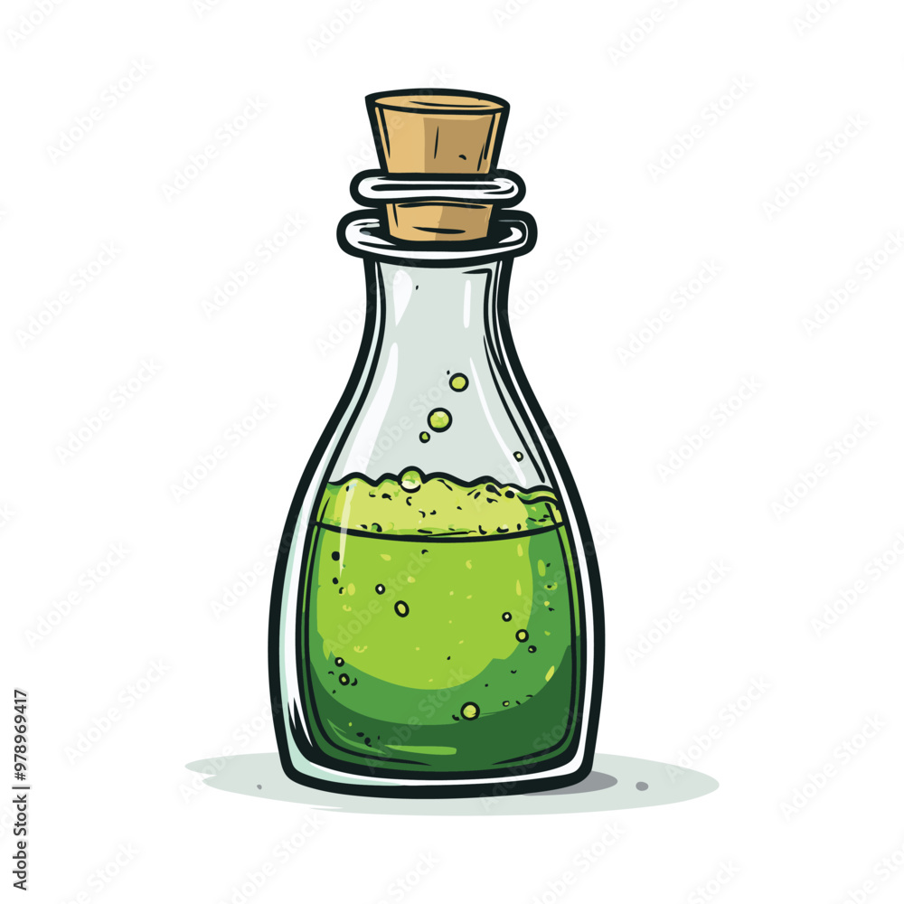 Green Poison Bottle Halloween Vector Design. Green Poison Bottle Halloween Vector Design.