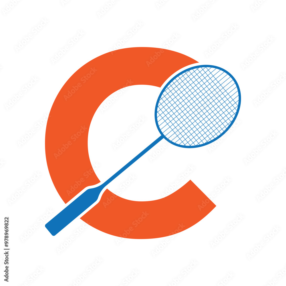 Badminton Logo combine with letter C vector template Badminton Logo combine with letter C vector template