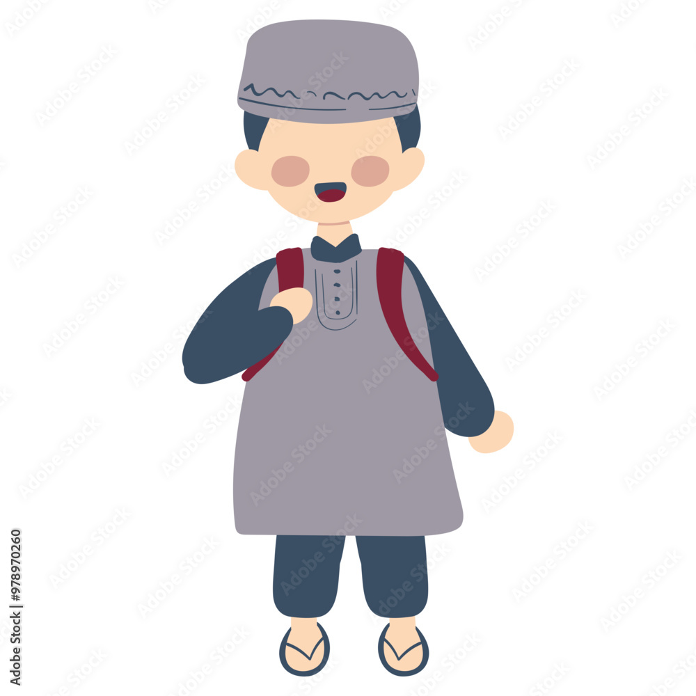 Muslim Boy or Kid Character Illustration Muslim Boy or Kid Character Illustration