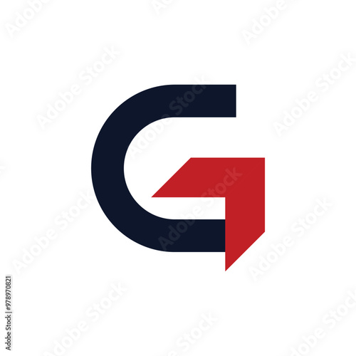 Letter G with Arrow Logo Design.