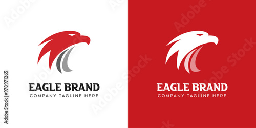 logo eagle logistic transportation, express fast service logistic concept logo design template