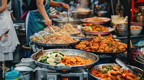 Asian street food wallpaper