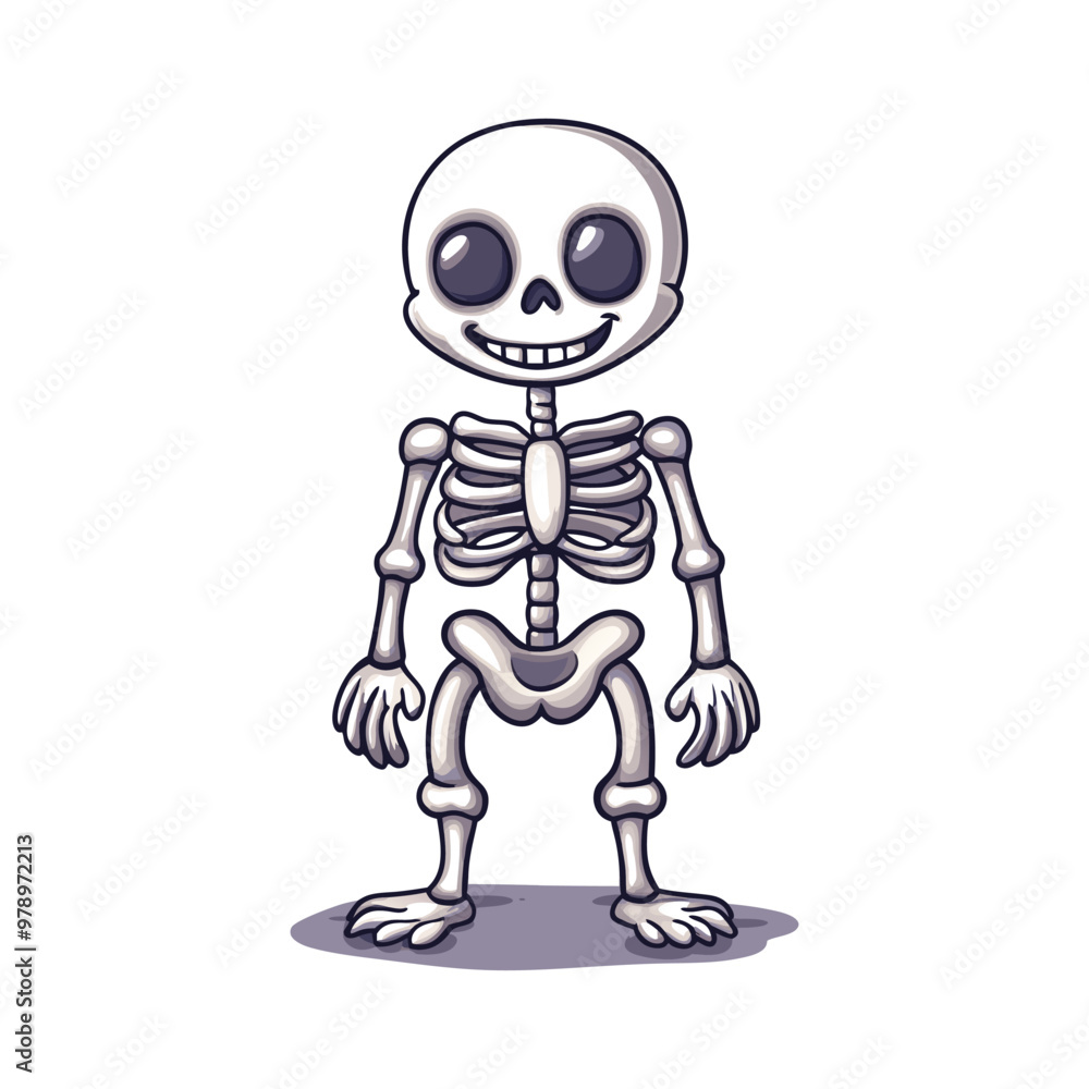Fototapeta premium Cute Skeleton Vector Clipart, Halloween Vector Design.