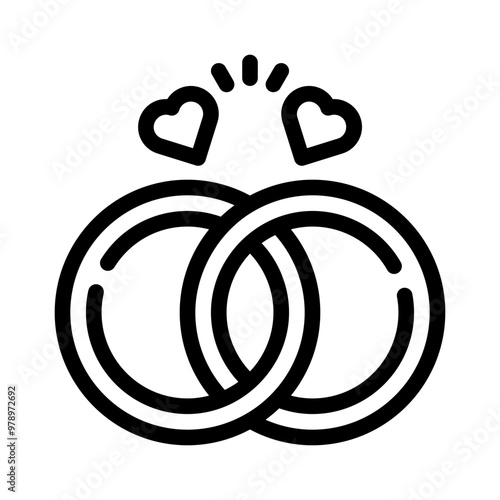 wedding bands line icon