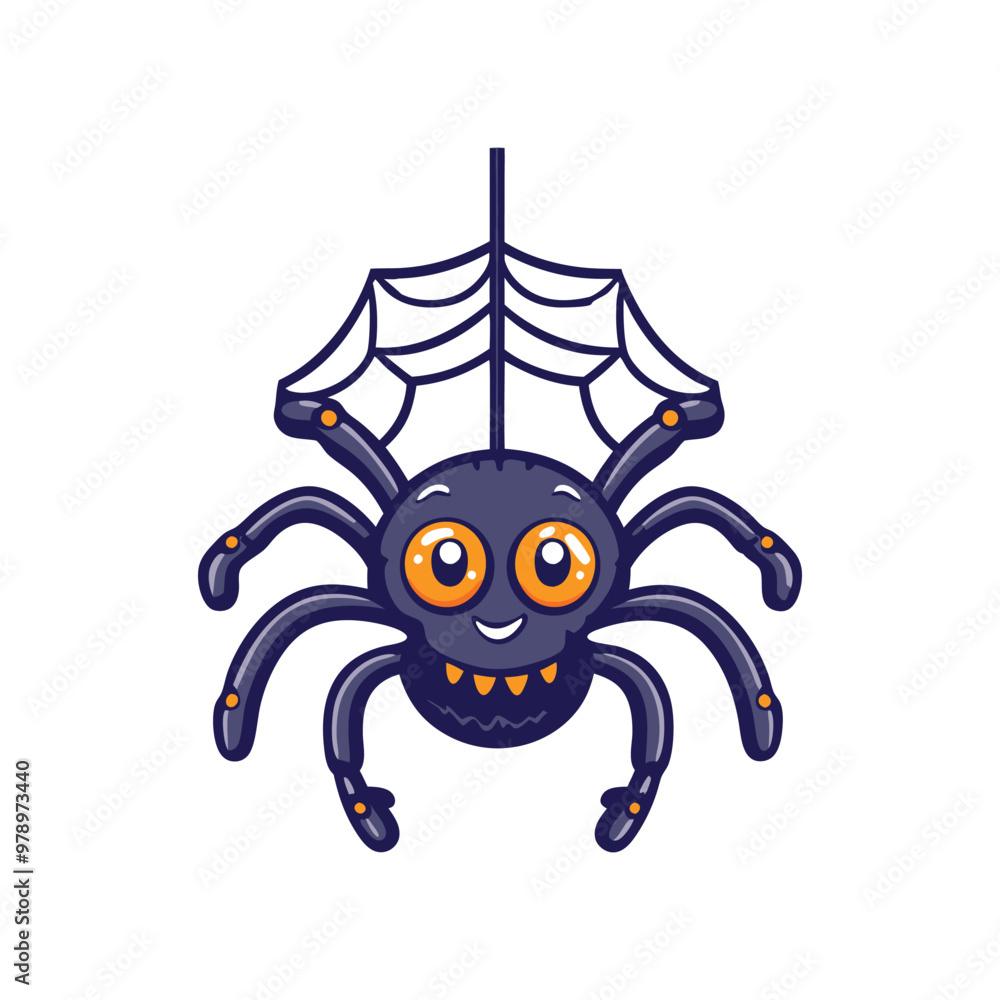 Obraz premium Cute Spider Halloween Vector Illustration, Halloween Vector Elements.