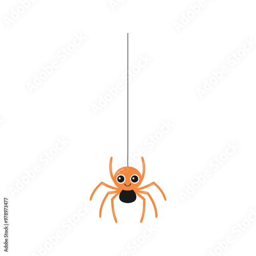 Cute Spider Halloween Vector Illustration, Halloween Vector Elements.