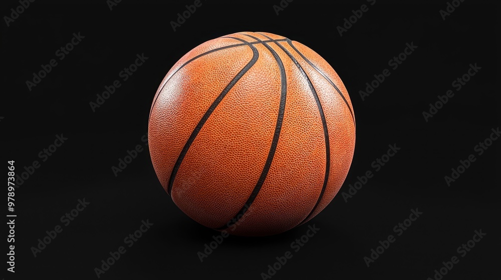 Fototapeta premium Basketball on Black Background