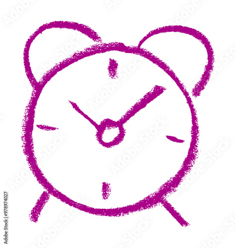 Clock School Related Icon Crayon Chalk Drawing