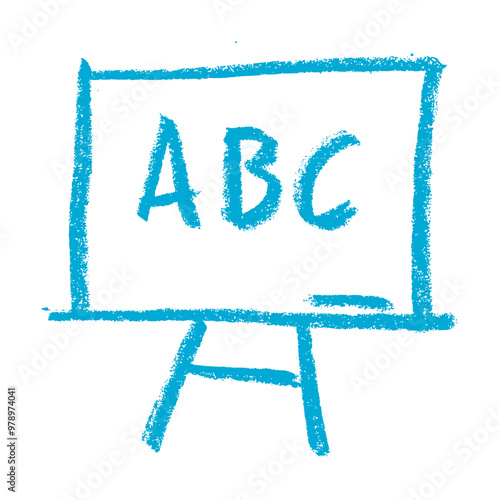 Chalk Board School Related Icon Crayon Chalk Drawing