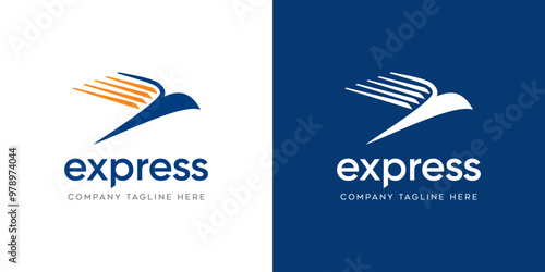logo express logistic transportation, express fast service logistic concept logo design template