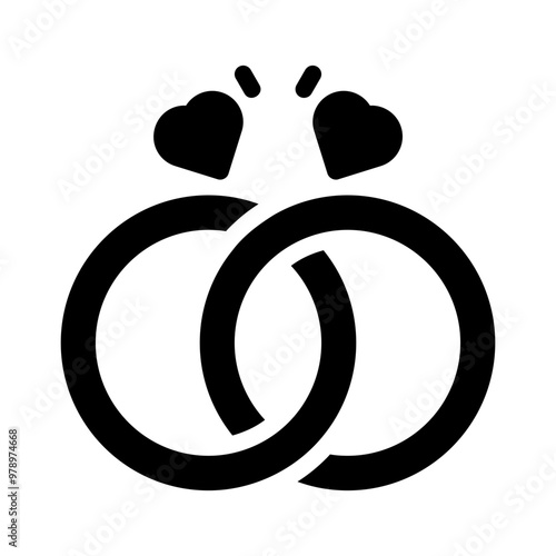 wedding bands glyph icon