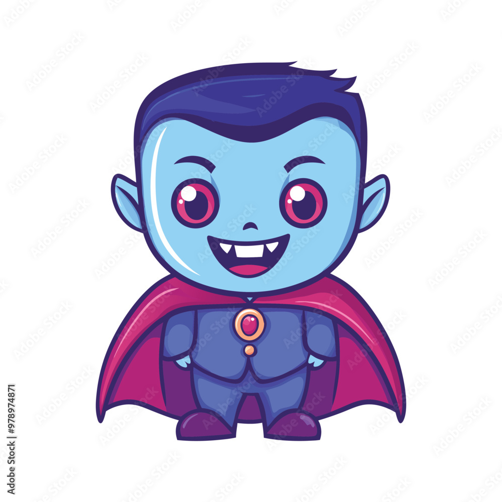 Cute Little Dracula Vampire, Halloween Vector Clipart Design. Cute Little Dracula Vampire, Halloween Vector Clipart Design.