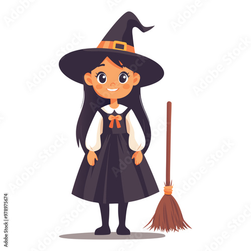 Cute Witch Vector Design Halloween Clipart