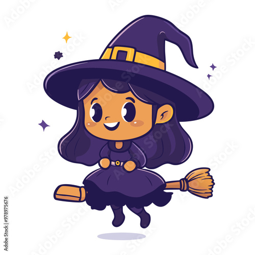 Cute Witch Vector Design Halloween Clipart