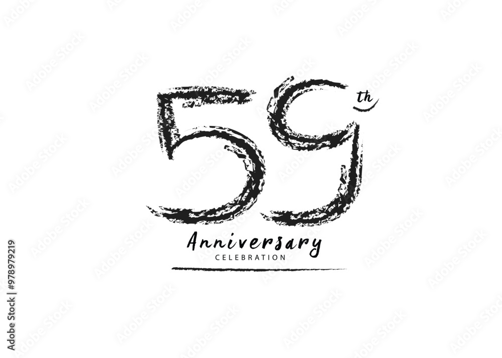 59 Years Anniversary Celebration logo black paintbrush vector, 59 number logo design, 59th Birthday Logo, happy Anniversary, Vector Anniversary For Celebration, poster, Invitation Card 59 Years Anniversary Celebration logo black paintbrush vector, 59 number logo design, 59th Birthday Logo, happy Anniversary, Vector Anniversary For Celebration, poster, Invitation Card