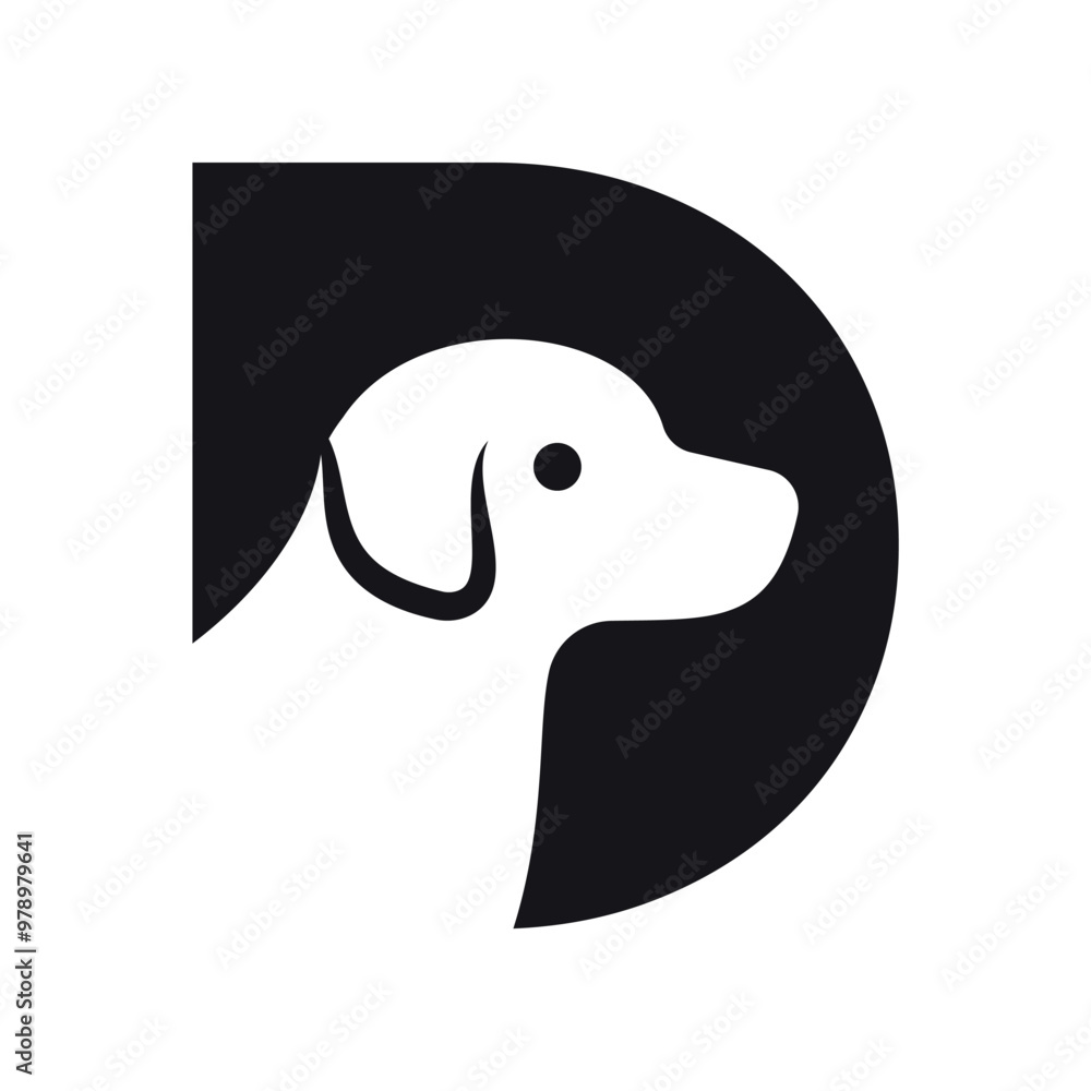 Dog Logo combine with letter D vector template Dog Logo combine with letter D vector template