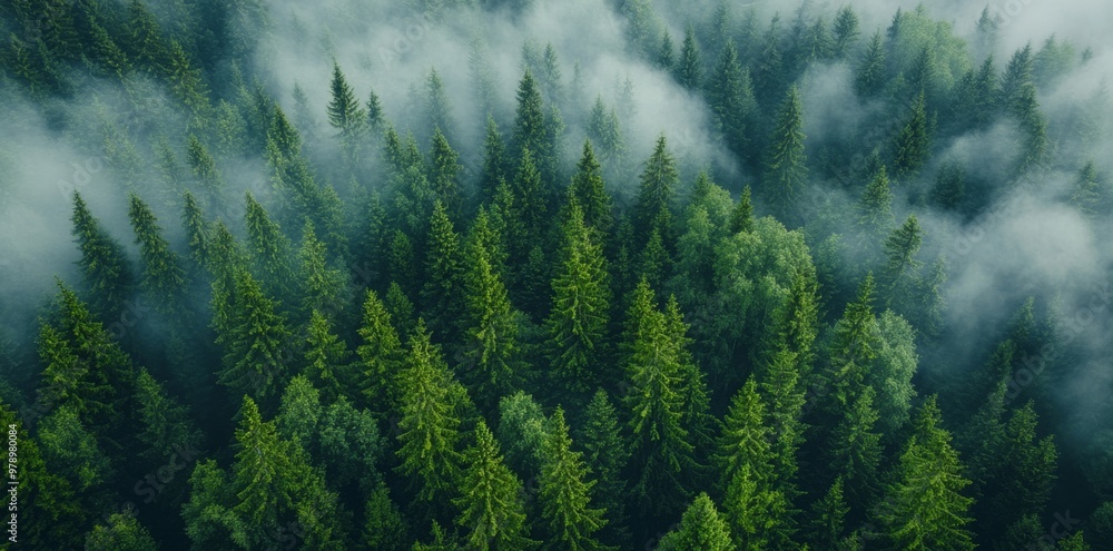 A misty forest landscape with tall trees, creating an ethereal and mysterious atmosphere. A misty forest landscape with tall trees, creating an ethereal and mysterious atmosphere.