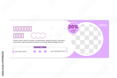 Flat design fashion show facebook cover template,