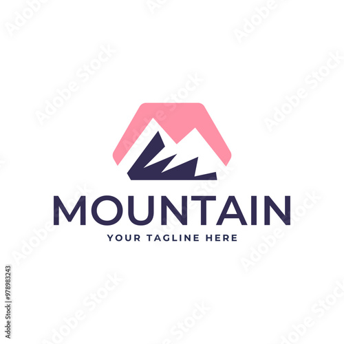 Mountain logo, Peak logo design vector template