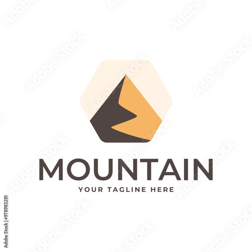 Mountain logo, Peak logo design vector template