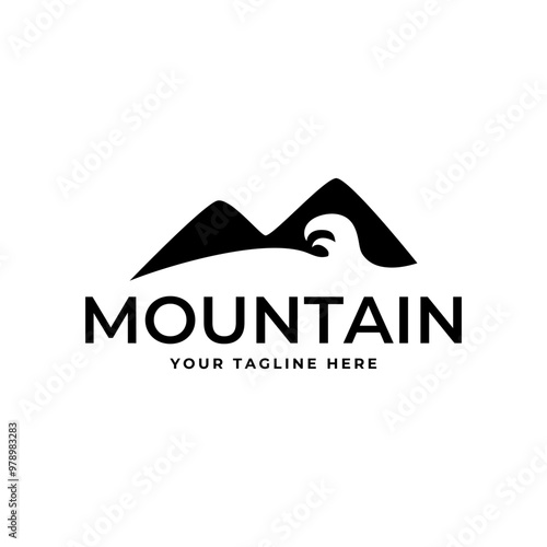 Mountain logo, Peak logo design vector template